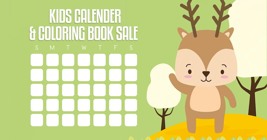 Kids Calender and Coloring Book Sale | Daycare fundraising ideas
